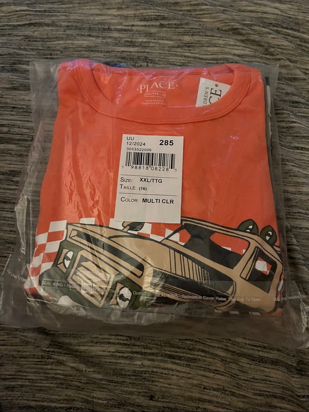 The Children's Place Orange Tee with Vintage Car Graphic